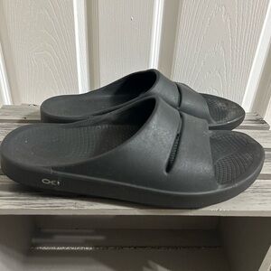 Oofos Ooahh Black Slides Men-11 W-13